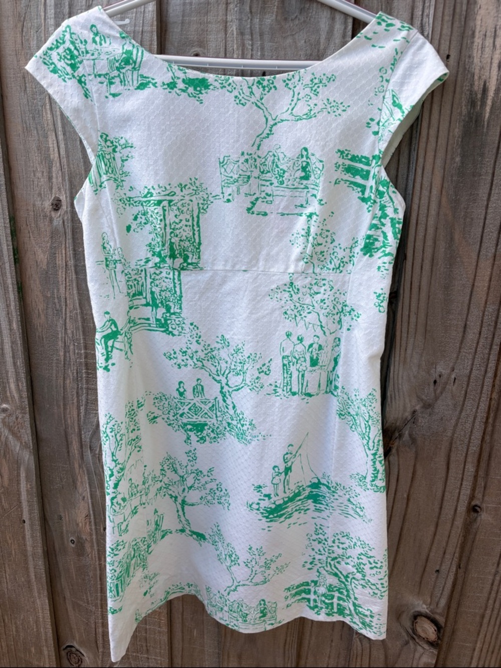 Lilly Pulitzer White & Green Printed Mini Dress